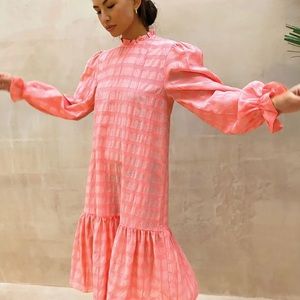 Pink Ginham Check Midi Dress by Never Fully Dressed